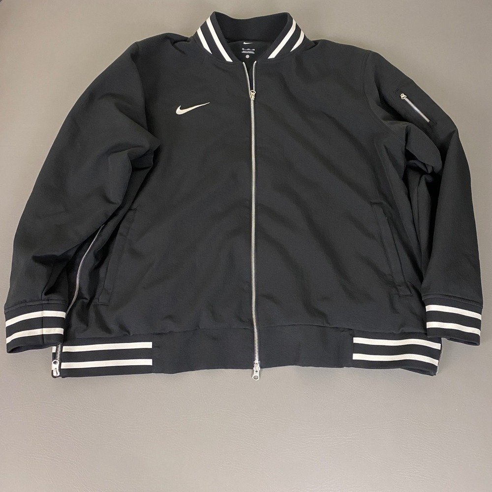Nike Sideline Varsity Bomber Jacket Men's Size 3XL Black Full Zip Varsity **
